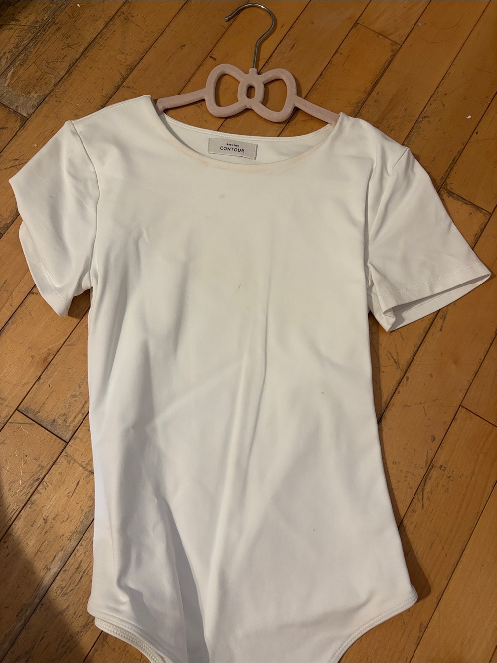 Babaton White Short Sleeve Bodysuit